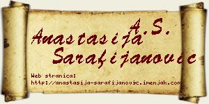 Anastasija Sarafijanović vizit kartica